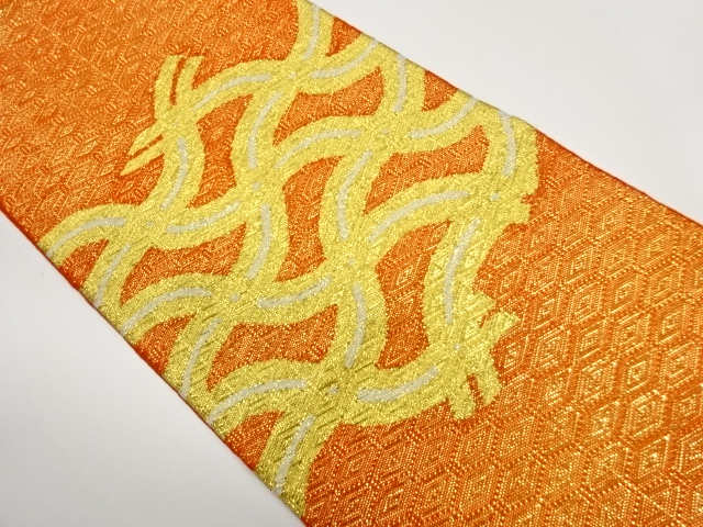 JAPANESE NAGOYA OBI / WOVEN WAVY STRIPE
